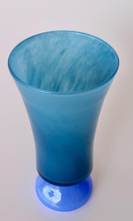 Tall 2 Tone Blue Glass Vase